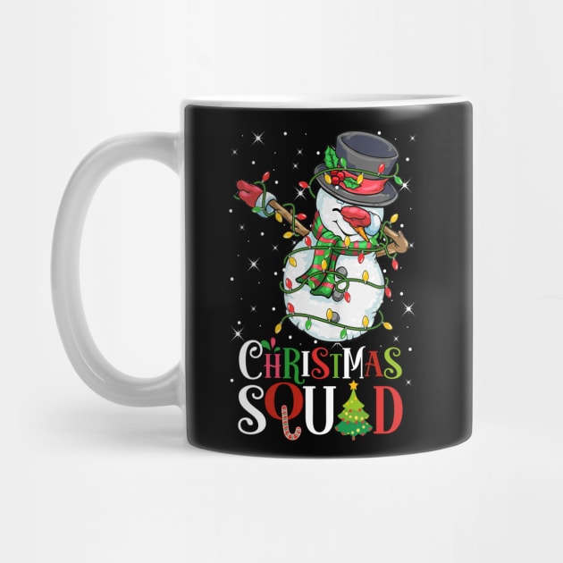 Christmas Squad Funny Xmas Dabbing Snowman Christmas Lights by springins